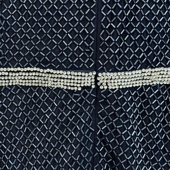 Mac Duggal Midnight Short Sleeve Beaded Evening Dress Sz 18 New NWD 93678 - 0196 - Picture 6 of 14